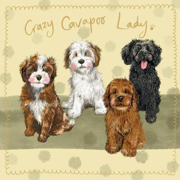 Bild von CAVAPOO LADY LARGE SPARKLE CARD