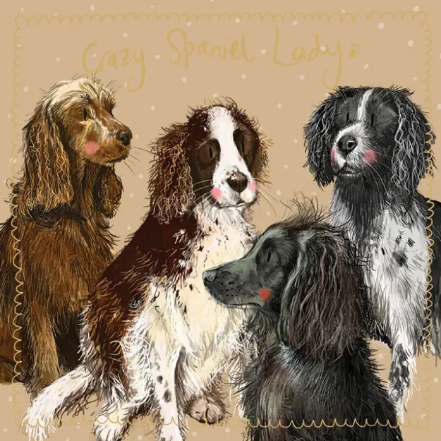Bild von SPANIEL LADY LARGE SPARKLE CARD