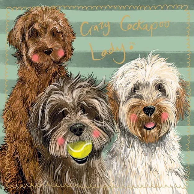 Bild von COCKAPOO LADY LARGE SPARKLE CARD