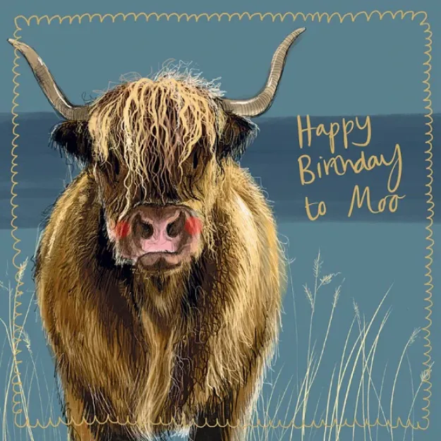 Bild von HIGHLAND COW LARGE SPARKLE CARD
