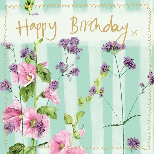 Bild von HOLLYHOCKS LARGE SPARKLE CARD