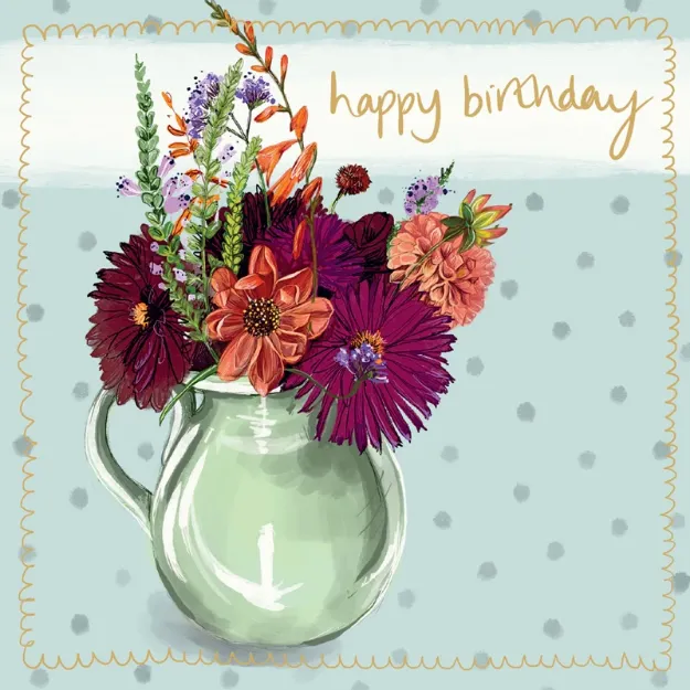 Bild von GREEN VASE LARGE SPARKLE CARD