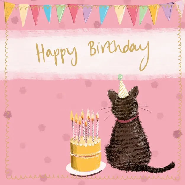 Bild von CAT AND CAKE LARGE SPARKLE CARD