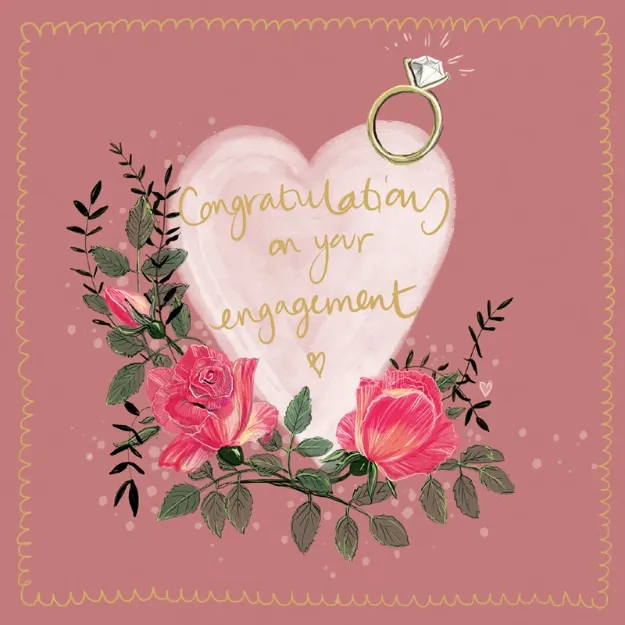 Bild von HEART ENGAGEMENT LARGE SPARKLE CARD