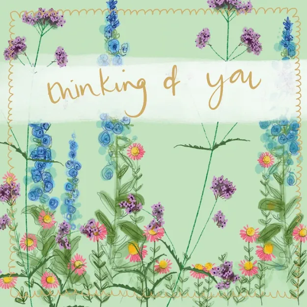 Bild von THINKING OF YOU FLOWERS LARG SPARKLE CARD