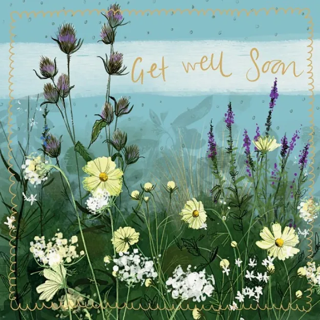 Bild von GET WELL MEADOW LARGE SPARKLE CARD