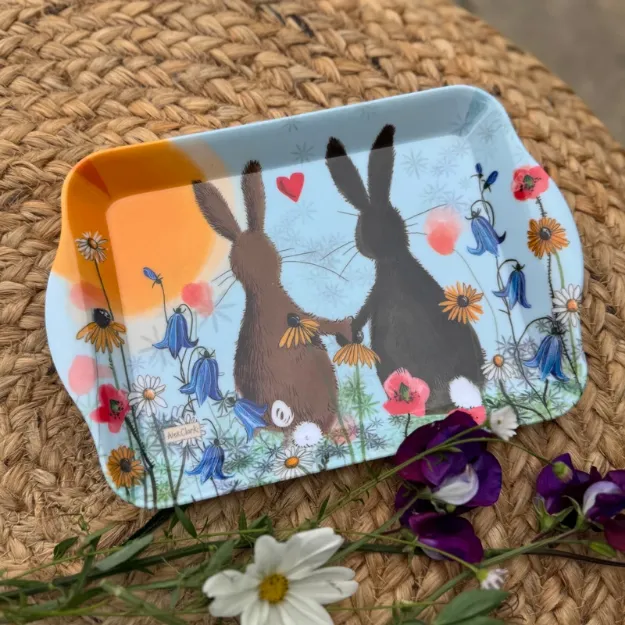 Bild von SMALL RABBIT AND WILD FLOWERS TRAY