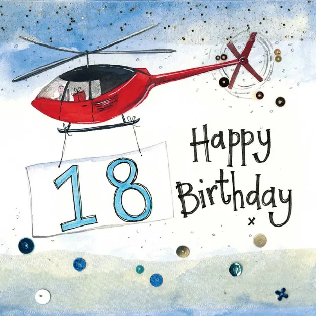 Bild von 18 YEAR OLD HELICOPTER BIRTHDAY CARD