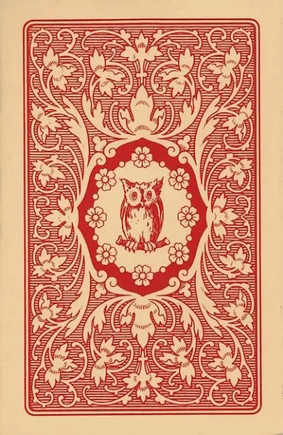 Bild von Lenormand mit Versen - Rote Eule