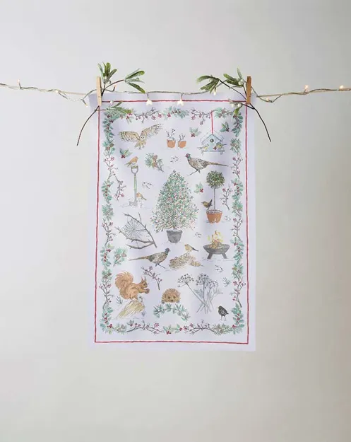 Bild von Winter Garden Cotton Tea Towel - Ulster Weavers