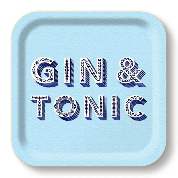 Bild von Asta Barrington Gin & tonic/powder blue Tray 20x20cm - Jamida of Sweden