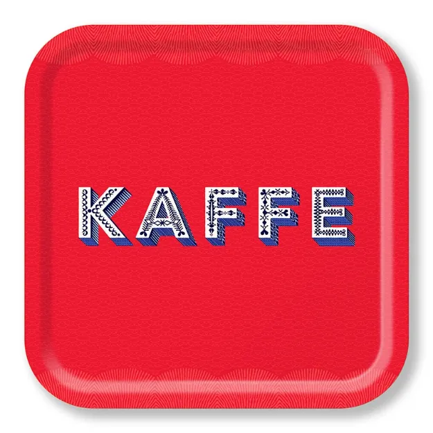Bild von Asta Barrington Kaffe/red Tray 32x32 - Jamida of Sweden