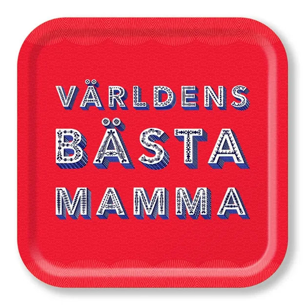 Bild von Asta Barrington Världen bästa mamma Tray 32x32 - Jamida of Sweden