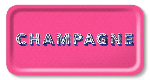 Bild von Asta Barrington Champagne/bright pink Tray 43x22cm - Jamida of Sweden