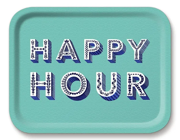 Bild von Asta Barrington Happy hour/light turquoise Tray 36x28cm - Jamida of Sweden