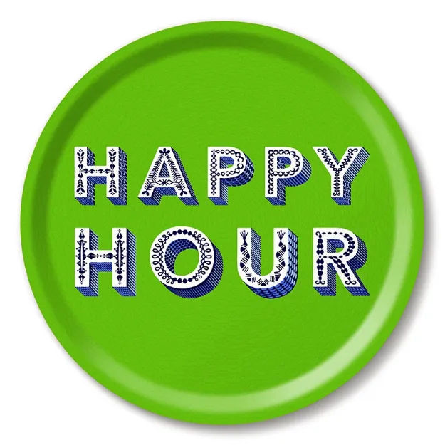 Bild von Asta Barrington Happy hour/lime green Tray Ø 31 - Jamida of Sweden