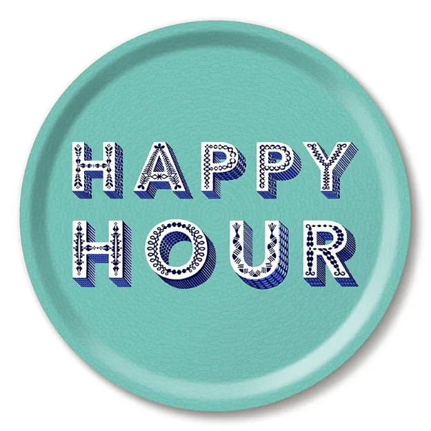 Bild von Asta Barrington Happy hour/light turquoise Tray Ø 31 - Jamida of Sweden