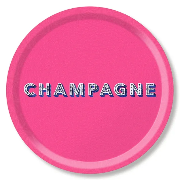 Bild von Asta Barrington Champagne / bright pink Tray Ø 39 - Jamida of Sweden