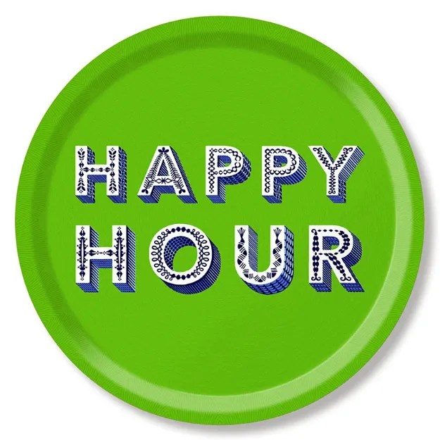 Bild von Asta Barrington Happy hour/lime green Tray Ø 39 - Jamida of Sweden