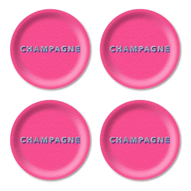 Bild von Asta Barrington Champagne / bright pink Coaster Coaster 4 pcs - Jamida of Sweden