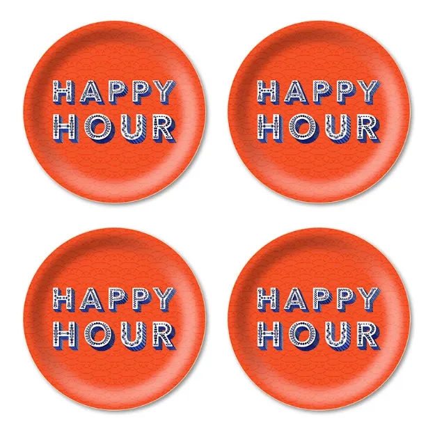 Bild von Asta Barrington Happy Hour / orange Coaster Coaster 4 pcs - Jamida of Sweden