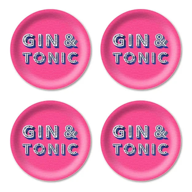 Bild von Asta Barrington Gin & tonic/bright pink Coaster Coaster 4 pcs - Jamida of Sweden