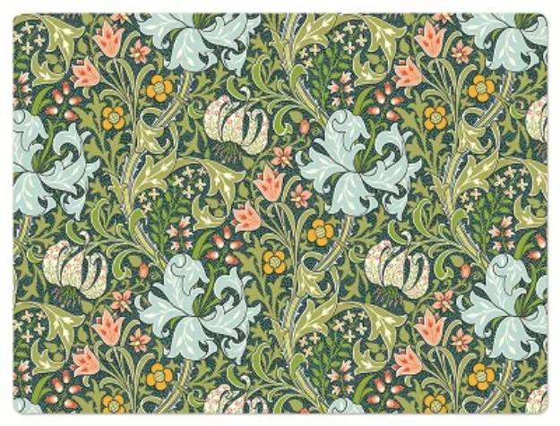 Bild von William Morris Tablemat Golden Lily/turquoise 40x30 - Jamida of Sweden