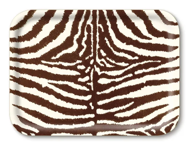 Bild von Michael Angove Tray Zebra / chocolate 27x20 - Jamida of Sweden