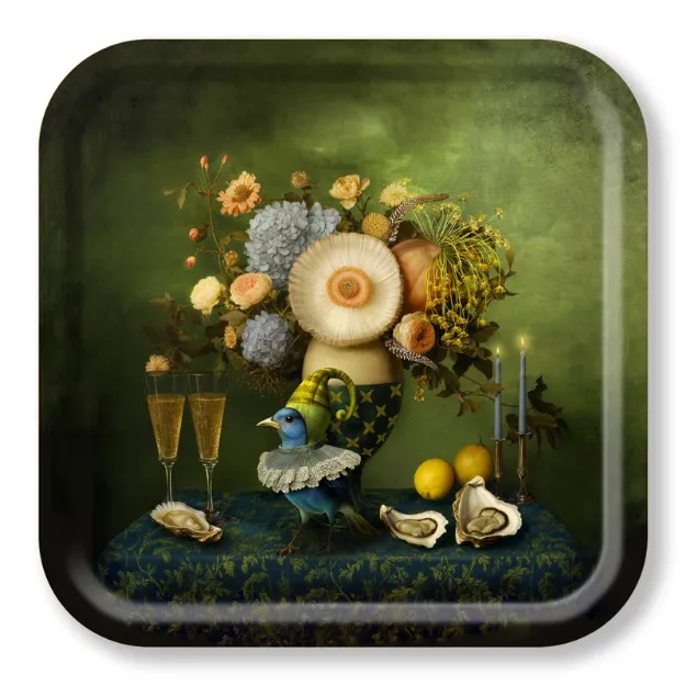 Bild von Maggie Taylor Tray A little bird told 32x32 - Jamida of Sweden