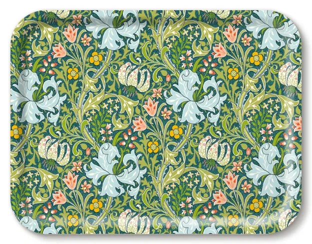 Bild von William Morris Tray Golden Lily/turquoise 43x33 - Jamida of Sweden