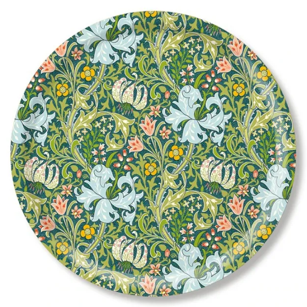 Bild von William Morris Tray Golden Lily/turquoise Ø 39 - Jamida of Sweden