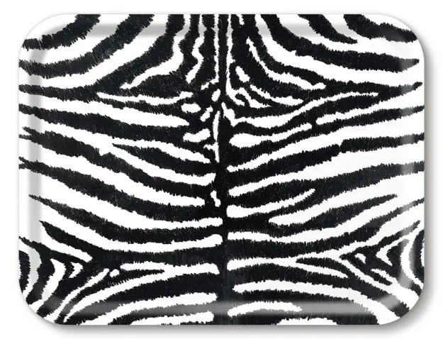 Bild von Michael Angove Tray Zebra / black 43x33 - Jamida of Sweden