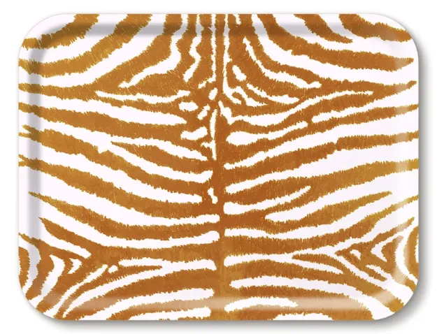 Bild von Michael Angove Tray Zebra / tan 43x33 - Jamida of Sweden