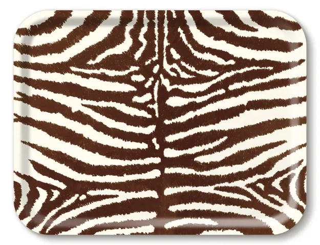 Bild von Michael Angove Tray Zebra / chocolate 43x33 - Jamida of Sweden