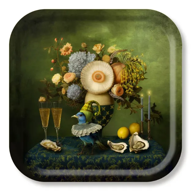 Bild von Maggie Taylor Tray A little bird told 38x38 - Jamida of Sweden