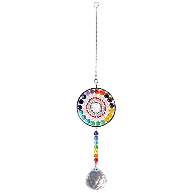 Bild von Suncatcher Mandala Regenbogen 36 cm, Kristall, Glas, Metall