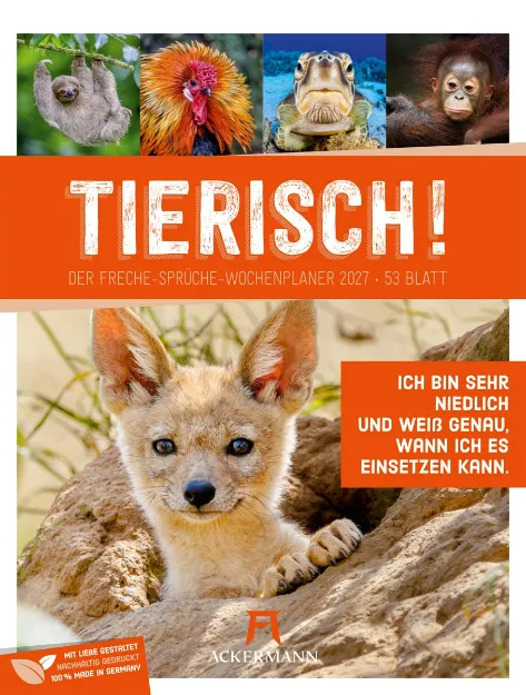 Bild von Tierisch Sprüchekalender Wochenplaner 2027
