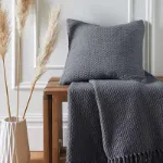 Bild von Hayden Charcoal Cushion Cover - 43 x 43 cm - Kissenbezug OHNE Füllung