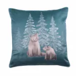 Bild von Bear Walks Teal Cushion Cover - 43 x 43 cm - Kissenbezug OHNE Füllung