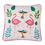 Bild von Tropical Flamingo Outdoor Pink Cushion Cover - 43 x 43 cm - Kissenbezug OHNE Fül