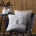 Bild von Beach Huts Outdoor Natural Cushion Cover - 43 x 43 cm - Kissenbezug OHNE Füllung