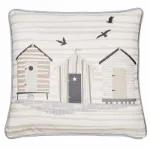Bild von Beach Huts Outdoor Natural Cushion Cover - 43 x 43 cm - Kissenbezug OHNE Füllung