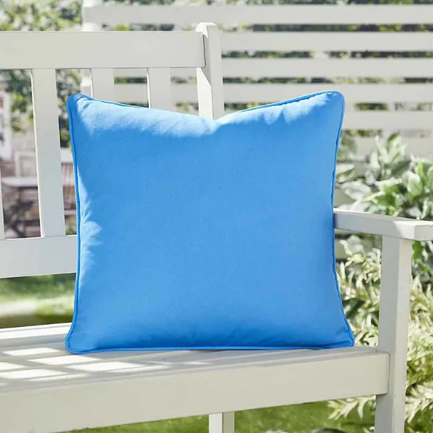 Bild von Plain Dye Blue Cushion Cover - 43 x 43 cm - Kissenbezug OHNE Füllung
