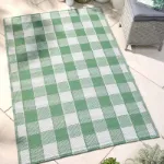 Bild von Gingham Green Outdoor Rug - 120 x 170 cm