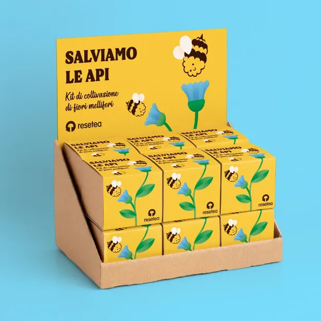 Bild von Espositore Salviamo le api. Kit di coltivazione di fiori melliferi (12 pcs)