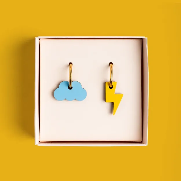 Bild von Cloud and bolt earrings