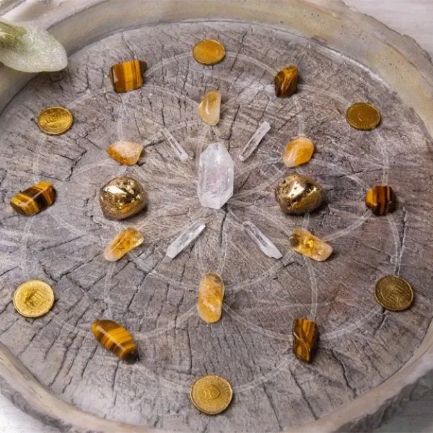 Bild von Crystal Grid Reichtum & Fülle – Steineset