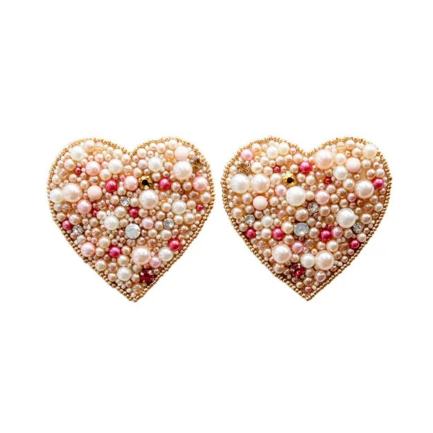 Bild von Broschenpaar: Perlen Herz