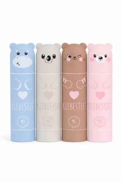 Bild von Klebestift mit Glitzereffekt Hippo, Bär, Katze, Koala