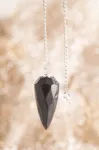 Bild von achtkantiger tropfenförmiger Schungit Pendel